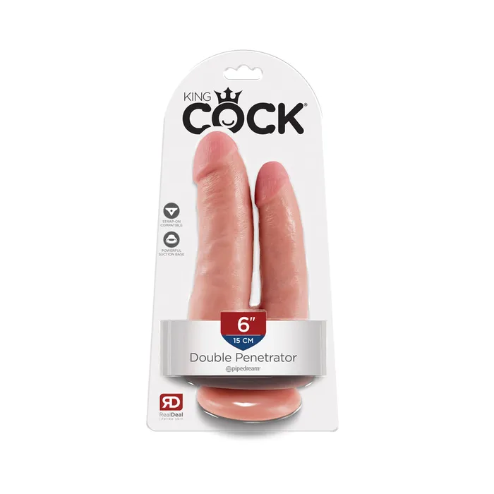 Dildos Fairvillacom King Cock Double Penetrator Dildo Beige