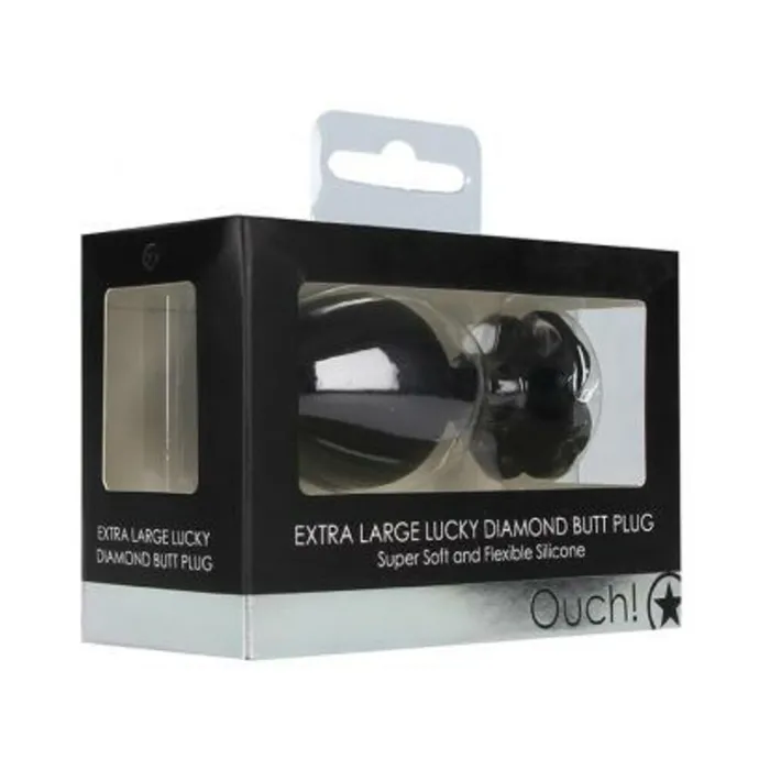 Fairvillacom Anal Ouch Extra Large Lucky Diamond Butt Plug Black