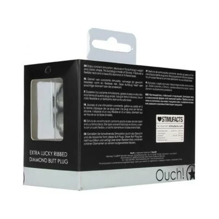 Fairvillacom Anal Ouch Extra Large Lucky Diamond Butt Plug Black