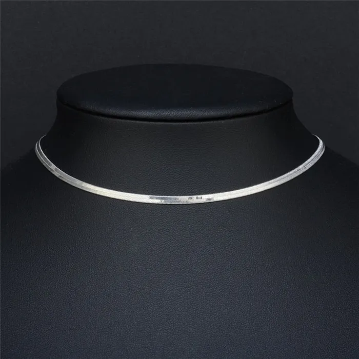 Vibrators Shhhep Necklace elegant luxury flat snakebone link choker Vibrators Shhhep Necklace elegant luxury flat snakebone link choker