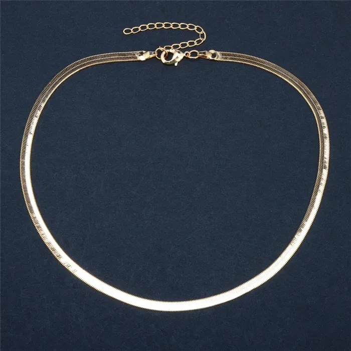 Vibrators Shhhep Necklace elegant luxury flat snakebone link choker Vibrators Shhhep Necklace elegant luxury flat snakebone link choker