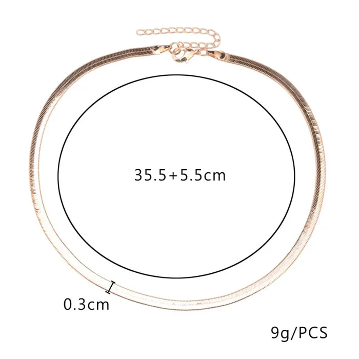 Vibrators Shhhep Necklace elegant luxury flat snakebone link choker Vibrators Shhhep Necklace elegant luxury flat snakebone link choker