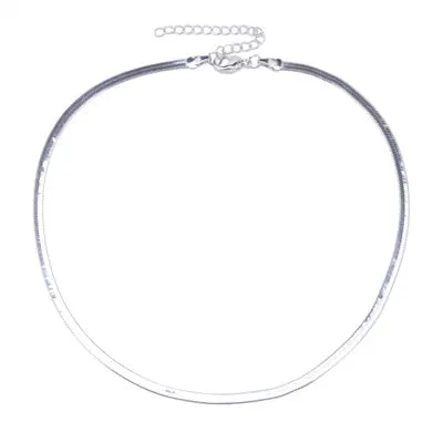 Vibrators Shhhep Necklace elegant luxury flat snakebone link choker Vibrators Shhhep Necklace elegant luxury flat snakebone link choker