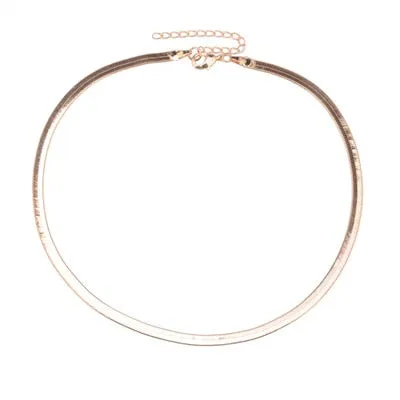 Vibrators Shhhep Necklace elegant luxury flat snakebone link choker Vibrators Shhhep Necklace elegant luxury flat snakebone link choker
