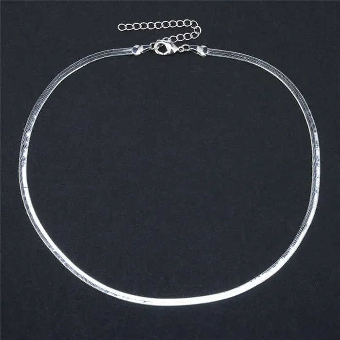 Vibrators Shhhep Necklace elegant luxury flat snakebone link choker Vibrators Shhhep Necklace elegant luxury flat snakebone link choker