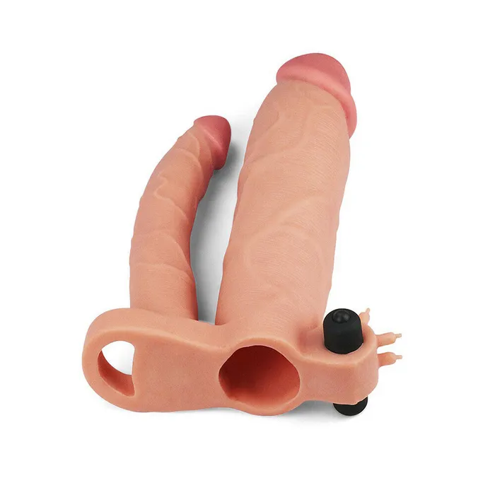 Dildos Lovetoy Lovetoy 3 Inch Vibrating Double Extender Flesh Pink Dildos Lovetoy Lovetoy 3 Inch Vibrating Double Extender Flesh Pink
