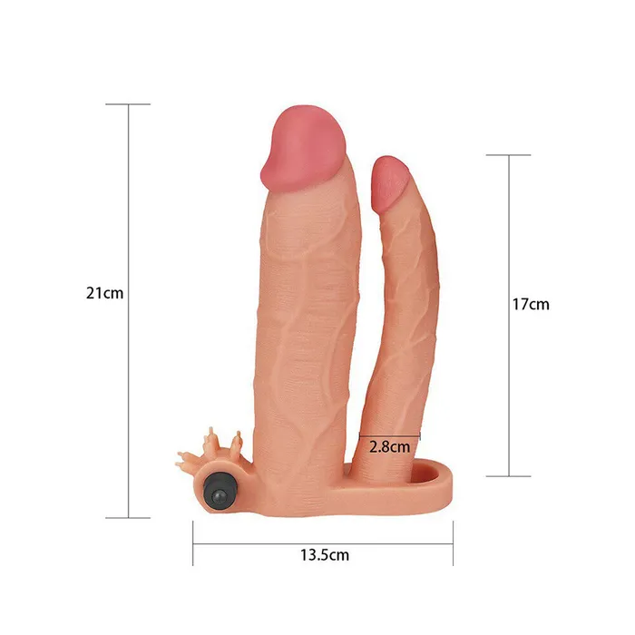 Dildos Lovetoy Lovetoy 3 Inch Vibrating Double Extender Flesh Pink Dildos Lovetoy Lovetoy 3 Inch Vibrating Double Extender Flesh Pink
